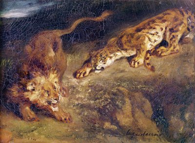 Tigre y León de Ferdinand Victor Eugene Delacroix